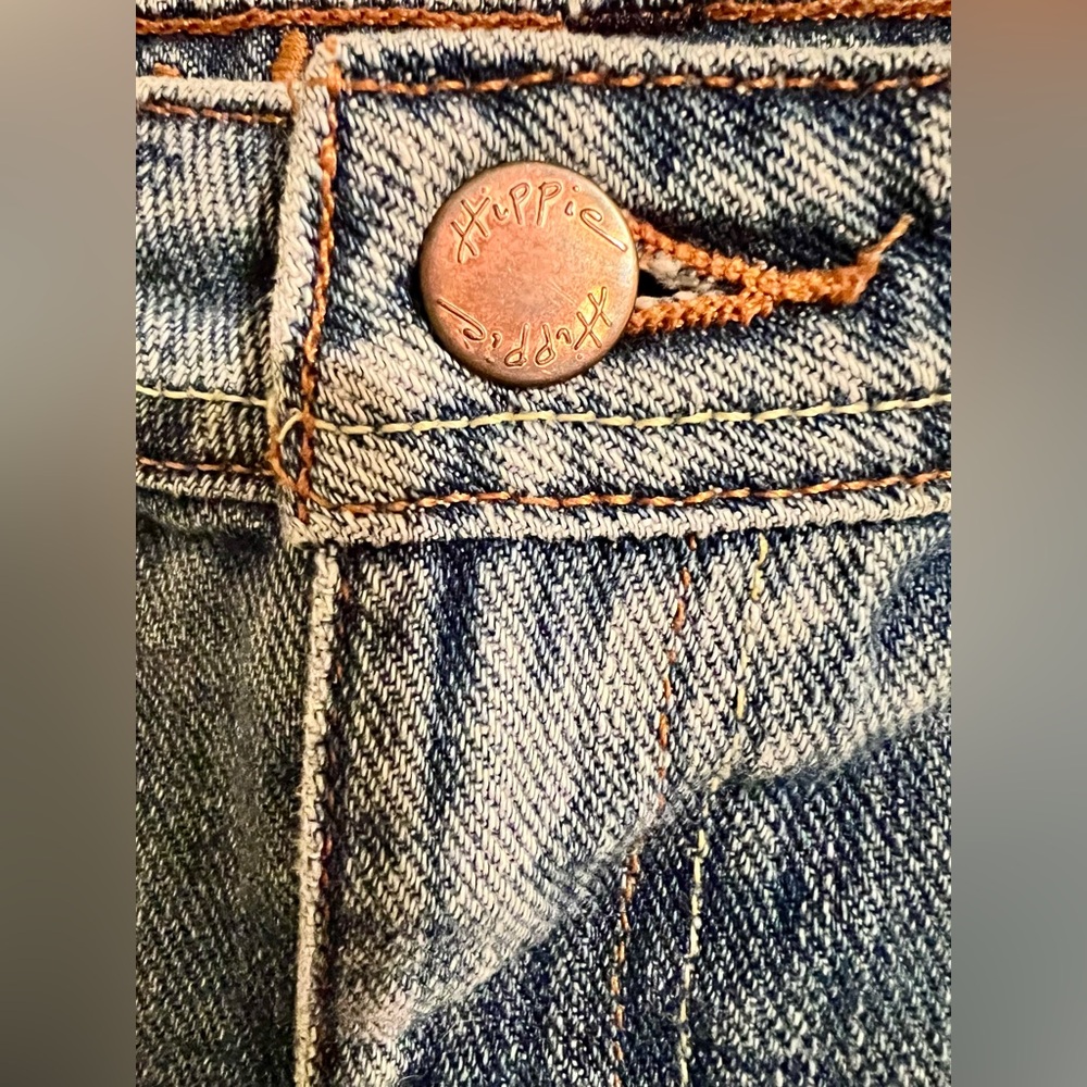 Women’s/Junior’s Vintage Hippie Brand Denim Jean Raw Hem Mini Skirt Size 27 or 5 - Picture 5 of 14